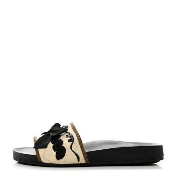 fendi knit bow flat slide|FENDI Knit Bow Flat Slide Sandals 37 Black Grezzo.